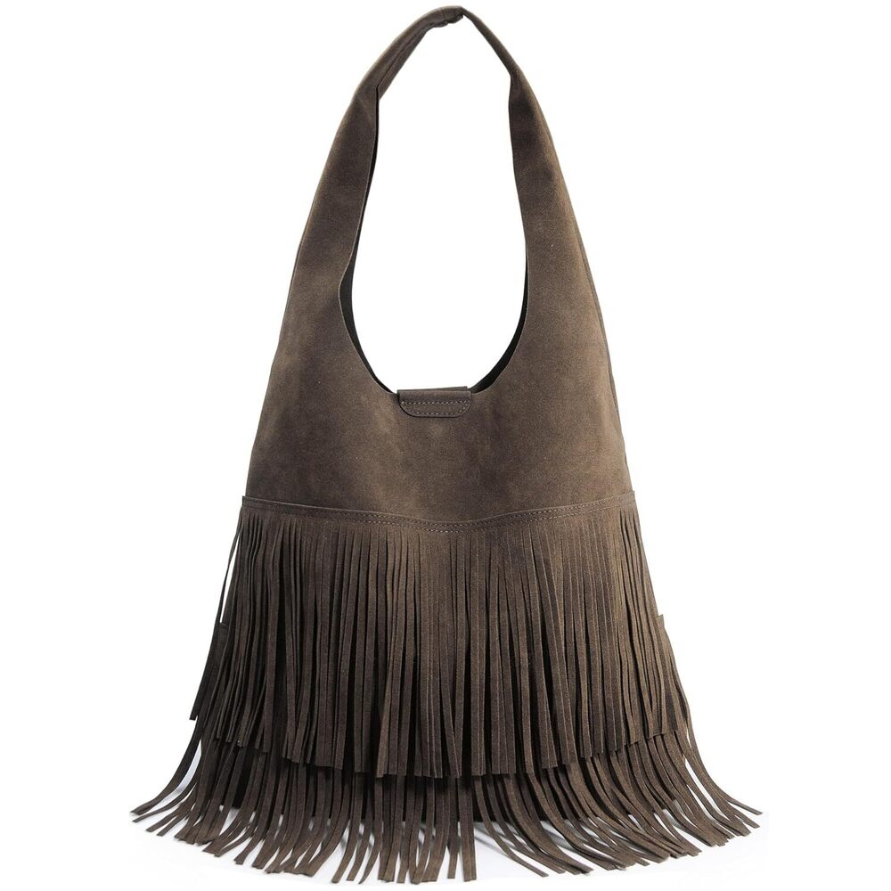 Stylish Hobo Shoulder Bag Women Fringe Tassel Coffee